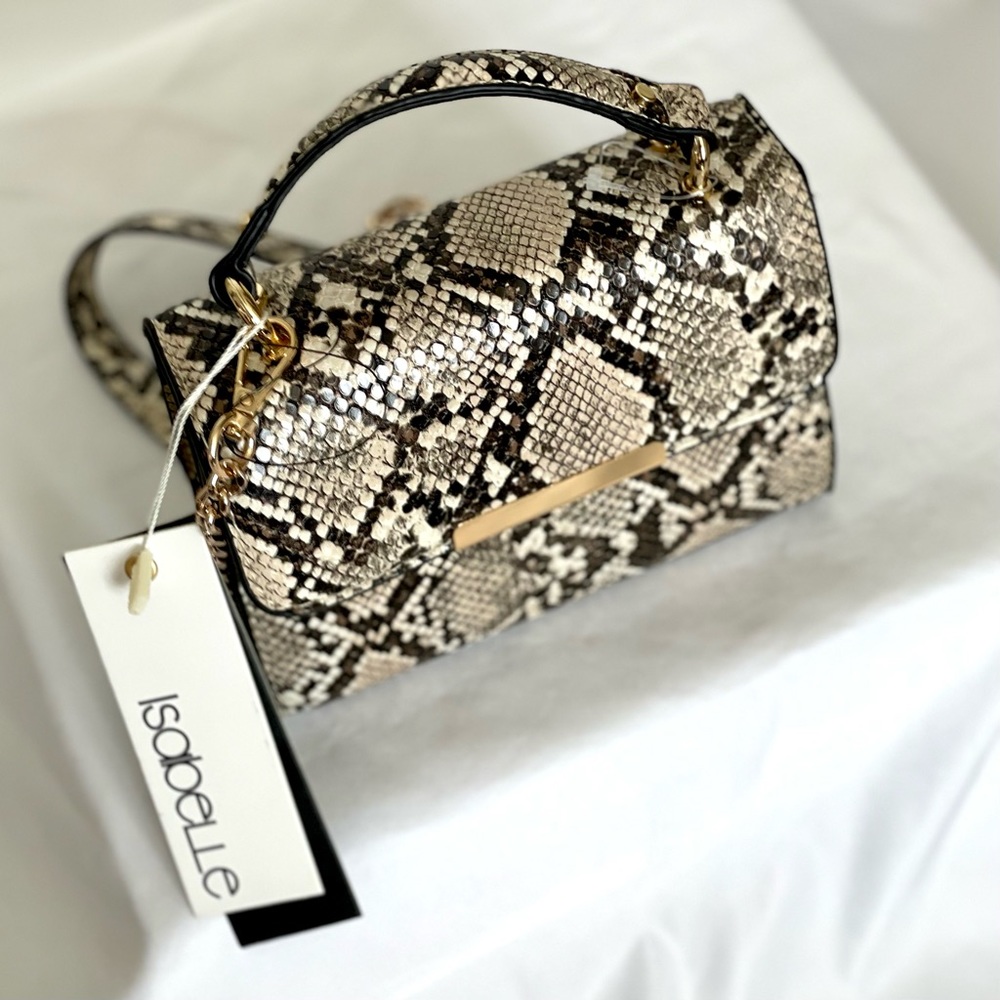 Isabelle Vegan Mini Snakeskin Satchel/Crossbody Bag - Picture 10 of 10